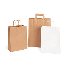 Obrázok Hnědé a bílé papírové tašky v různých velikostech