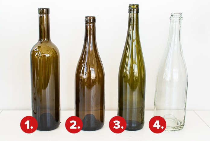 Najpoužívanejšie typy fliaš: bordeaux, burgunder, schlegel a sektová fľaša.