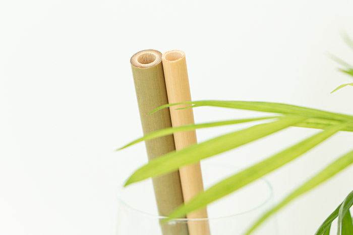 bambusová slamka má rôzne priemery